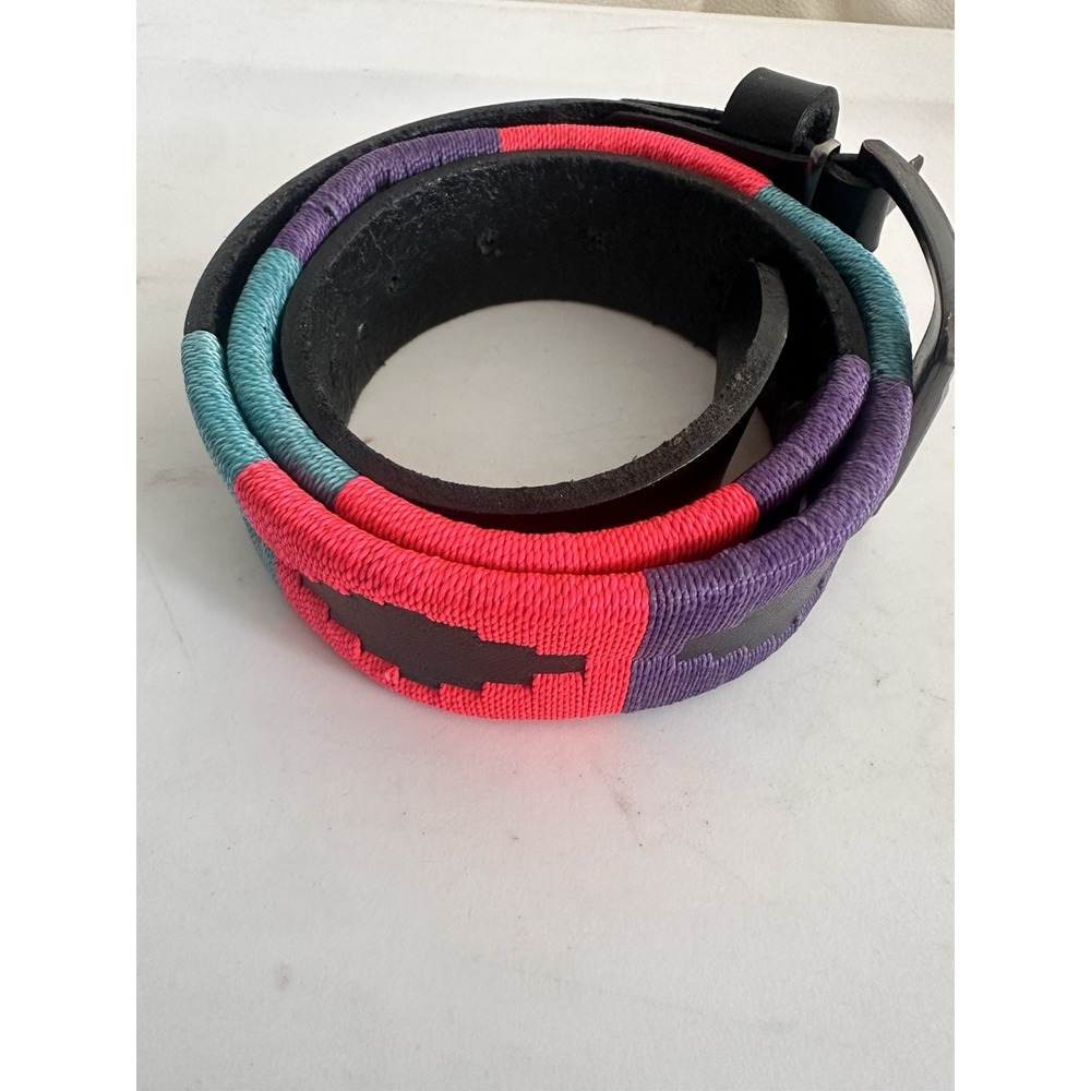 Tamerici Belt Leather Polo Goucho Women Embroidered Equestrian 34" Total Length